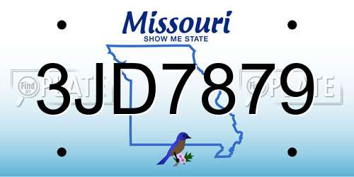 3JD7879 Missouri License Plate