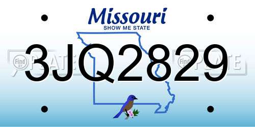 3JQ2829 Missouri License Plate