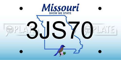 3JS70 Missouri License Plate