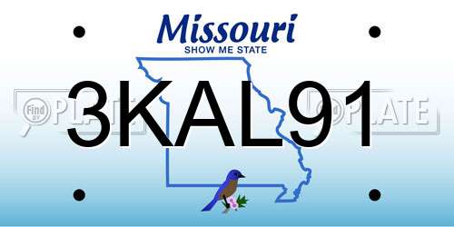 3KAL91 Missouri License Plate