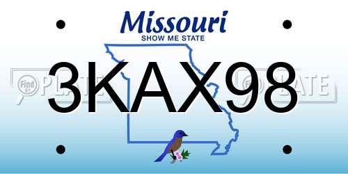 3KAX98 Missouri License Plate