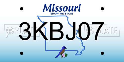 3KBJ07 Missouri License Plate