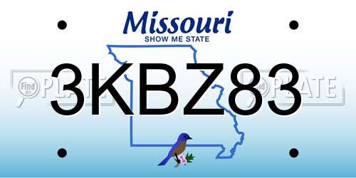 3KBZ83 Missouri License Plate
