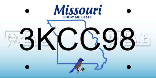 3KCC98 Missouri License Plate