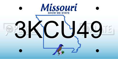 3KCU49 Missouri License Plate
