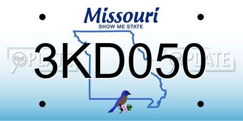 3KD050 Missouri License Plate