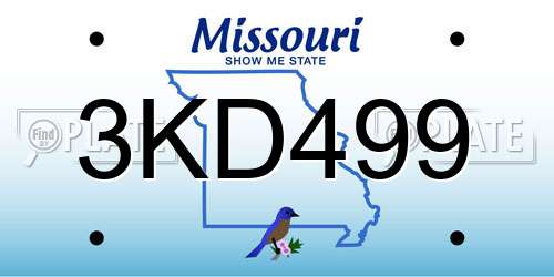 3KD499 Missouri License Plate