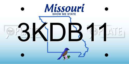 3KDB11 Missouri License Plate