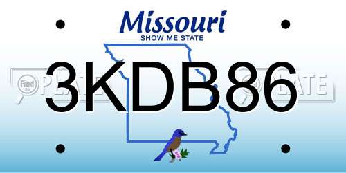 3KDB86 Missouri License Plate