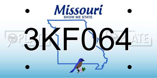 3KF064 Missouri License Plate