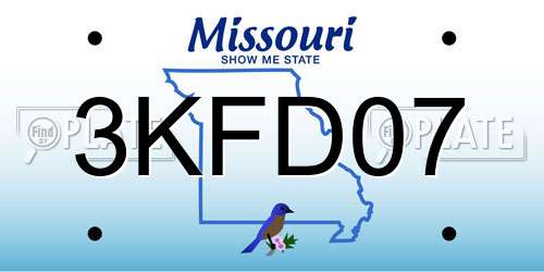 3KFD07 Missouri License Plate