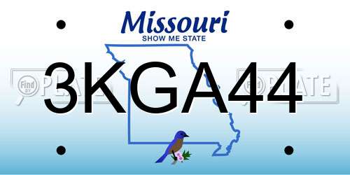 3KGA44 Missouri License Plate