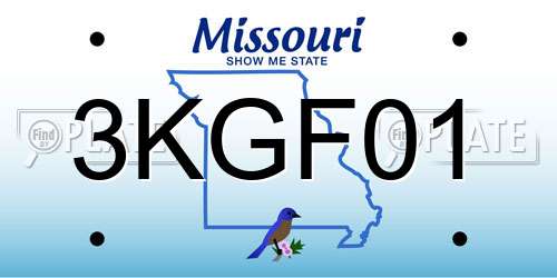3KGF01 Missouri License Plate