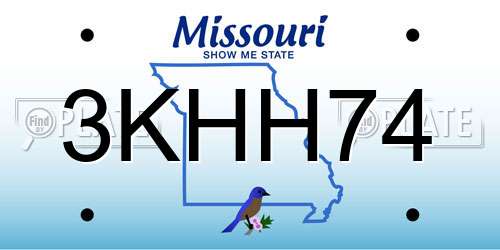 3KHH74 Missouri License Plate