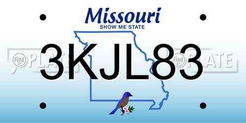 3KJL83 Missouri License Plate