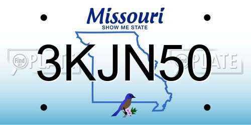 3KJN50 Missouri License Plate