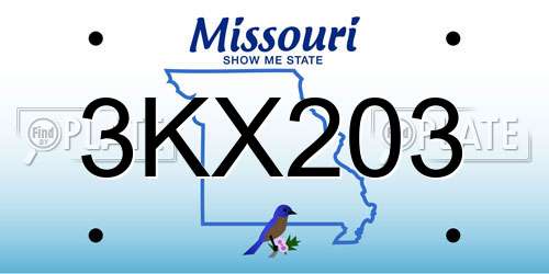 3KX203 Missouri License Plate
