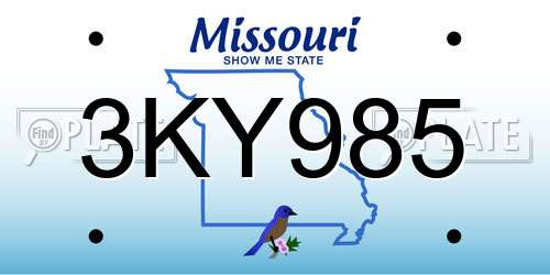 3KY985 Missouri License Plate