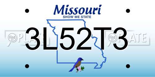 3L52T3 Missouri License Plate