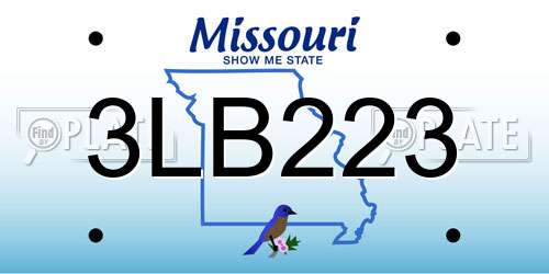 3LB223 Missouri License Plate