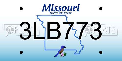 3LB773 Missouri License Plate