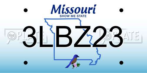 3LBZ23 Missouri License Plate