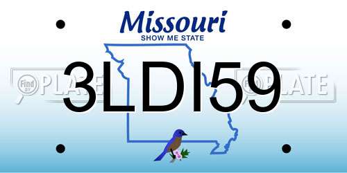 3LDI59 Missouri License Plate