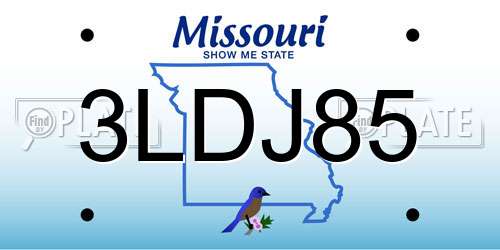 3LDJ85 Missouri License Plate