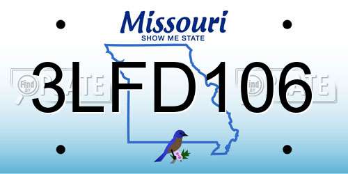 3LFD106 Missouri License Plate