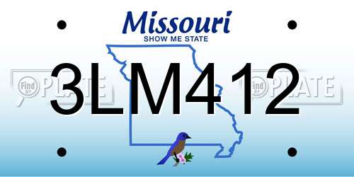 3LM412 Missouri License Plate