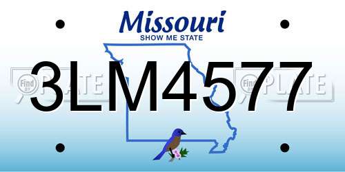 3LM4577 Missouri License Plate