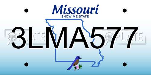 3LMA577 Missouri License Plate