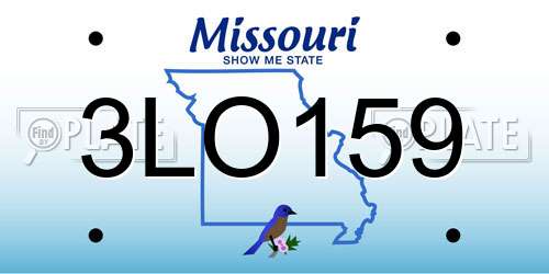 3LO159 Missouri License Plate