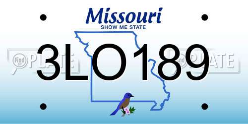 3LO189 Missouri License Plate