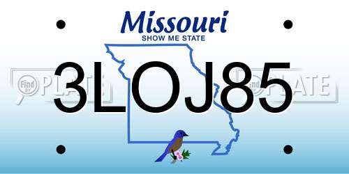 3LOJ85 Missouri License Plate