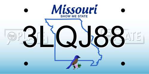 3LQJ88 Missouri License Plate