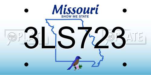 3LS723 Missouri License Plate