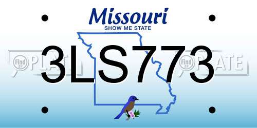 3LS773 Missouri License Plate