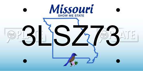 3LSZ73 Missouri License Plate