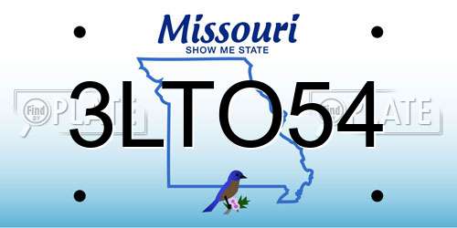3LTO54 Missouri License Plate