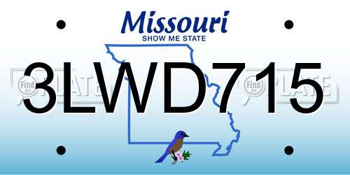 3LWD715 Missouri License Plate