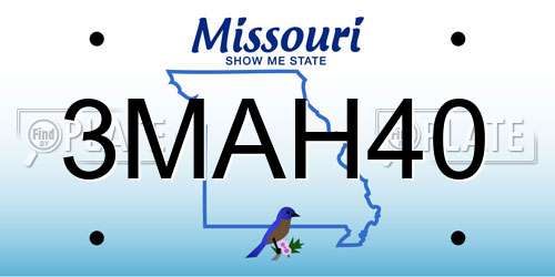 3MAH40 Missouri License Plate
