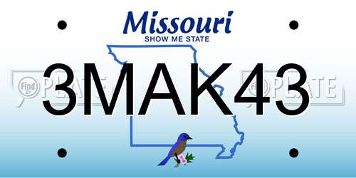 3MAK43 Missouri License Plate