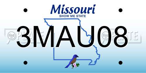 3MAU08 Missouri License Plate