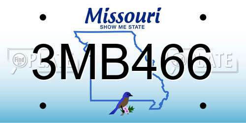 3MB466 Missouri License Plate