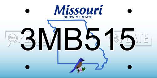 3MB515 Missouri License Plate