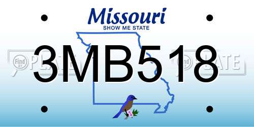 3MB518 Missouri License Plate