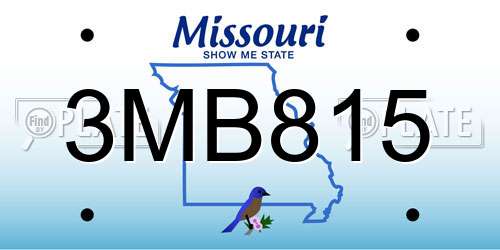 3MB815 Missouri License Plate