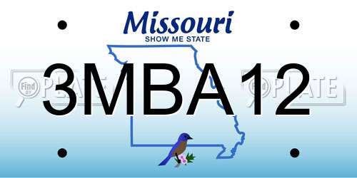 3MBA12 Missouri License Plate