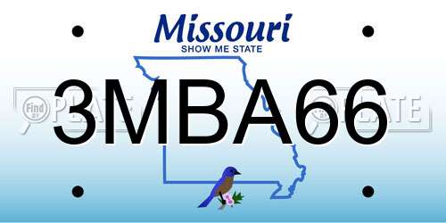 3MBA66 Missouri License Plate